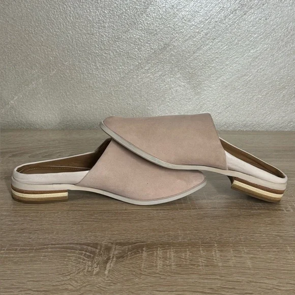 Kelsi Dagger Brooklyn Aiva Women's 10 Beby Pink Leather Off White Pointed Mules - Picture 5 of 8